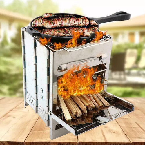 Portable Folding Wood Burning Camping Stove Outdoor Picnic B
