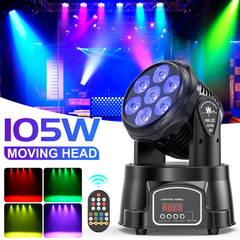 105w 7led Moving Head Lights Rgbw Dmx Stage Lighting Beam Disco Dj Party Lights