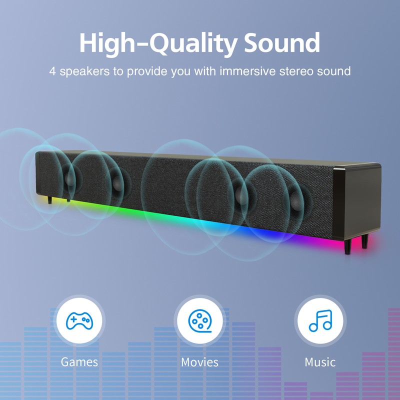 Wireless Surround Sound Bar Speaker System BT Subwoofer TV H