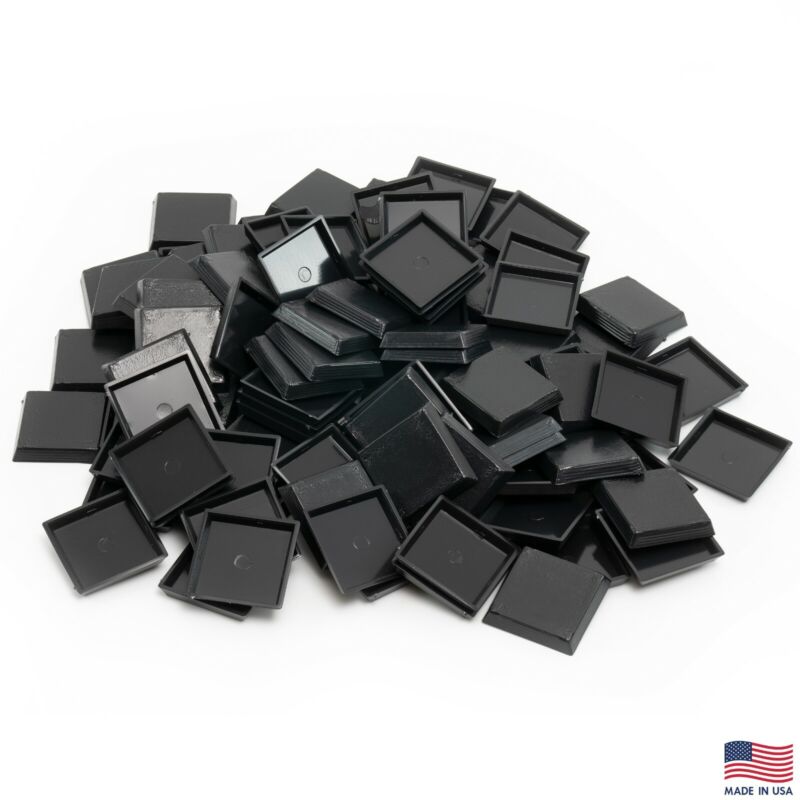 Pack of 100, 25 mm Plastic Square Bases Miniature Wargames Table Top gaming