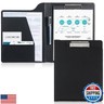 ProCase Clipboard Folder Portfolio, A4 Leather Padfolio Clipboard, Business Portfolio Clipboard Folder Professional Portfolio for Interview Resume Office Conference -Black