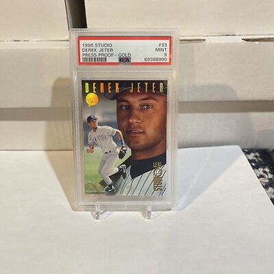 1996 Studio #33 Derek Jeter Press Proof Gold Rare SP /500 PSA 9 Mint