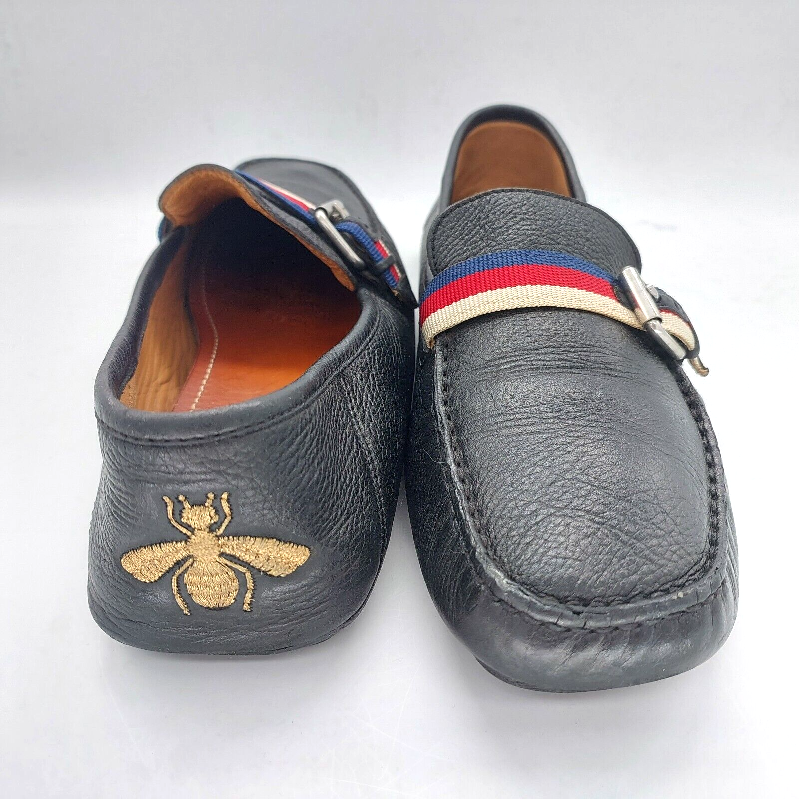 6.5 Gucci Cowhide Bee Embroidered Loafers 473766 Slip On 6.5 Gucci Cowhide Bee Embroidered Loafers 473766 Slip On
