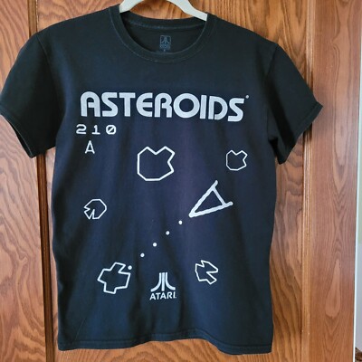Vintage ATARI ASTEROIDS T-Shirt  arcade video game space cartoon Men's Small