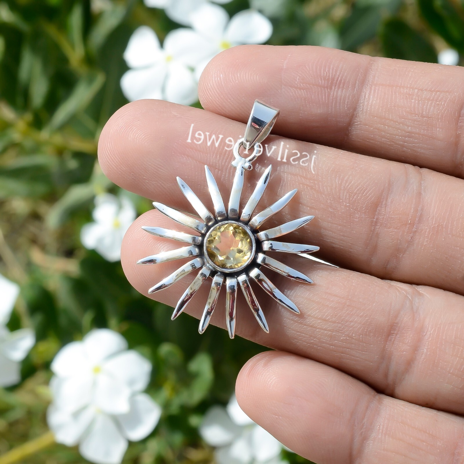 アクセサリー Silver925 citrine quartz necklace Simply Elegant Pendant S925 Silver Natural Citrine Gemstone