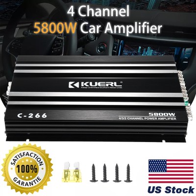 5800W 4 Channel Car Truck Amplifier Stereo Audio Amp Speaker System Device V1B3