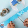 EggSun 6 Rolls 206.69ft Bule Bulletin Board Decorations, Bulletin Board Borders for Classroom, Boho Scalloped Trim Boho Borders for Back to School Theme Classroom Office Decor Supplies(Blue)