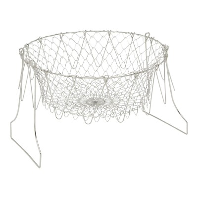 Deep Fry Chef Basket, 9 In Stainless Steel Extendable Foldable Strainer Colander