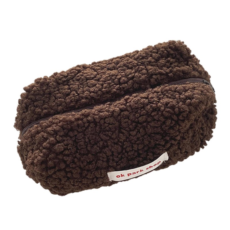 Plush Makeup Bag Large Capacity Zipper Makeup Bags Pencil Case Clutch Bag
