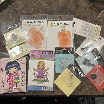 MARCI La-La Land,INKY SPRING  Rubber Stamp PEACHY KEEN CARROT RABBIT 13 NOS
