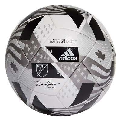 adidas MLS League Soccer Ball, Black/Gold Metallic/White, Small, 5
