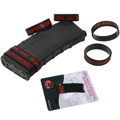 Aolamegs 300 Acc BLK Supersonic Magazine Marking Bands 6 Pack Black-Red