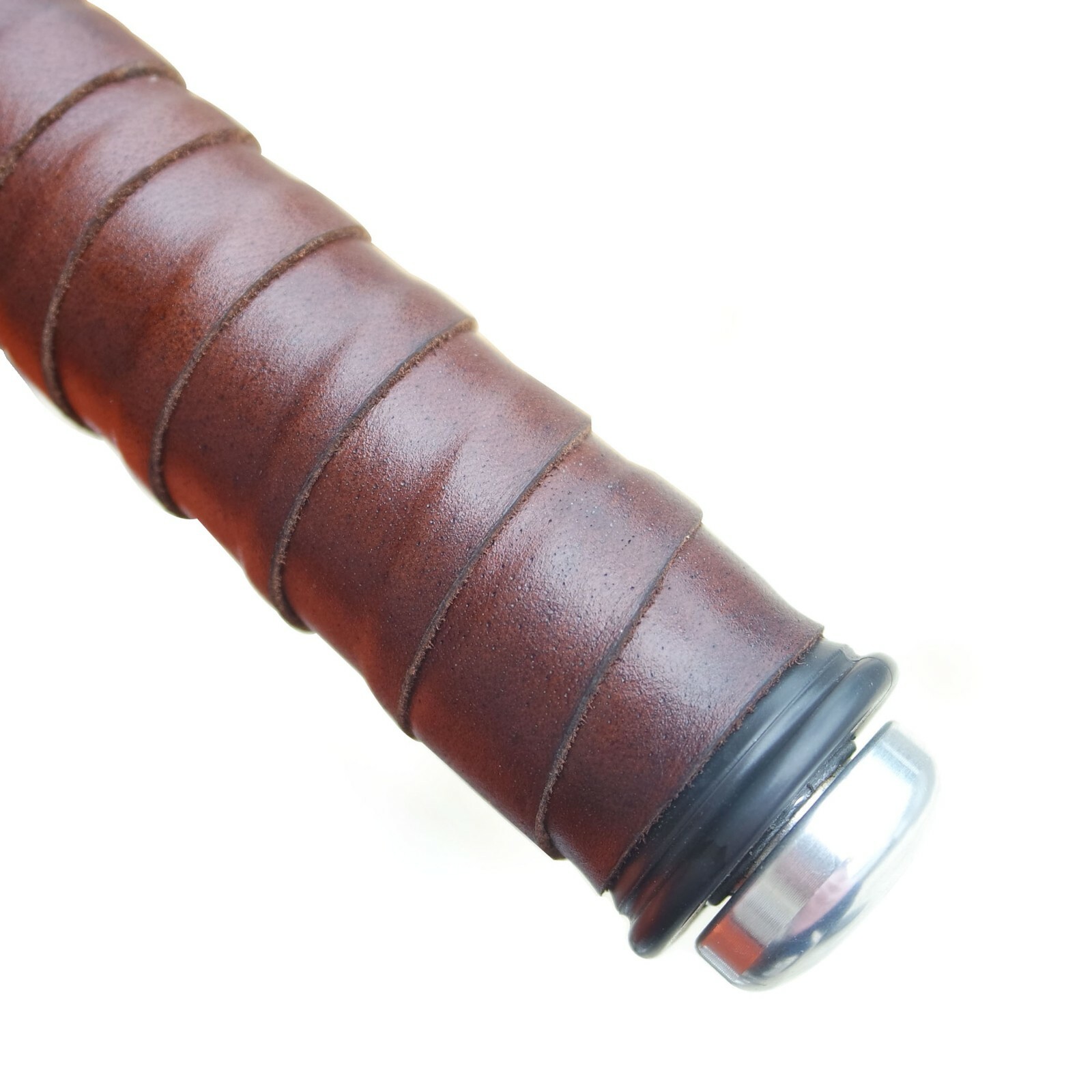 Fits Royal Enfield Interceptor 650 Brown Leather Handle Bar Grip Stripe Tape