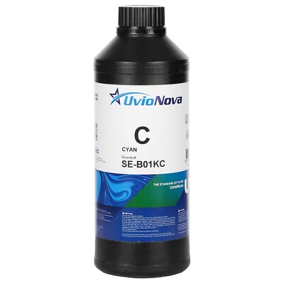 InkTec UV DTF Cyan Ink for Epson Printheads, 1 liter bottle