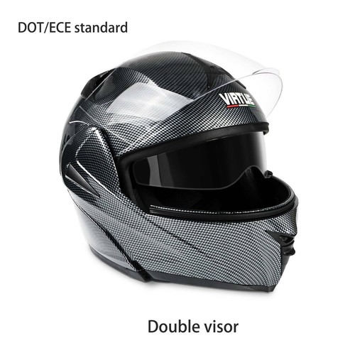 Carbon Fiber Look Motorcycle Street Bike Helmet Adult Full F
