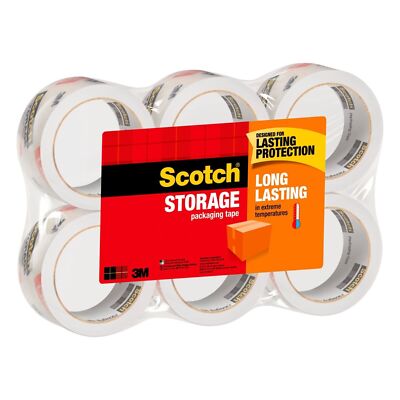 nice Scotch 3M Storage Packing Tape 6 Rolls Heavy Duty Shipping Packaging Moving