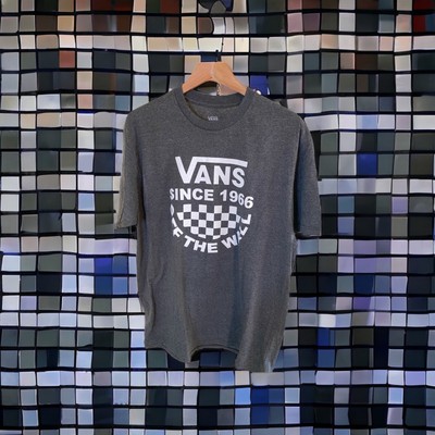 Vans Off the wall since 1966 Short Sleeve T-Shirt Size Mens Grey Large