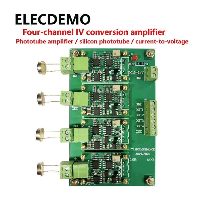 Multi-channel IV conversion amplifier module, silicon PIN photodiode detector, f