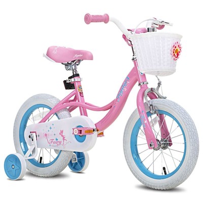Joystar Fairy 14 In Kids Bike with Training Wheels for Ages 3 to 5, Pink & Blue