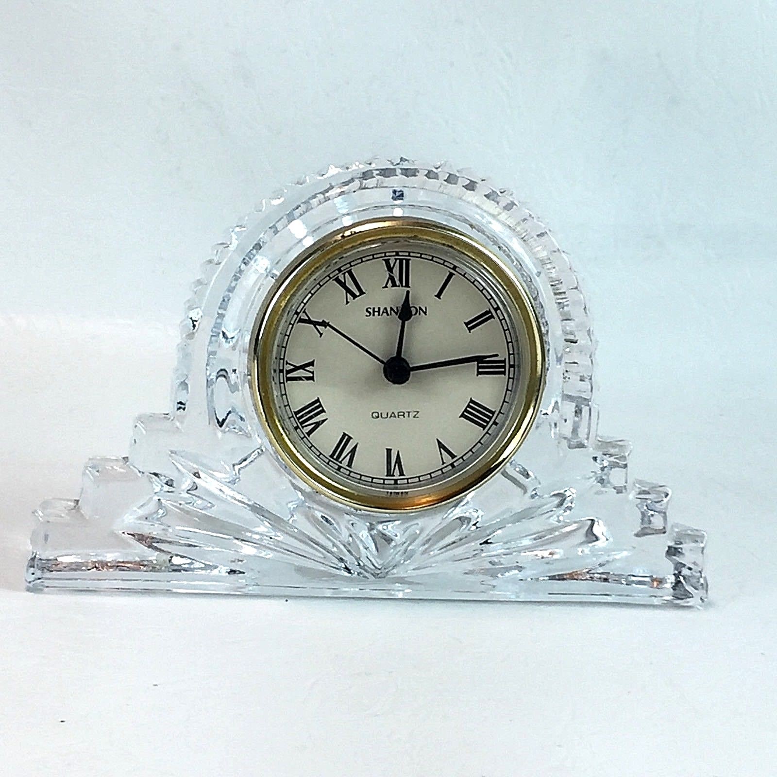 Shannon Godinger Ireland Leaded Crystal Clock Mantle Clock Bedside Boudoir Small