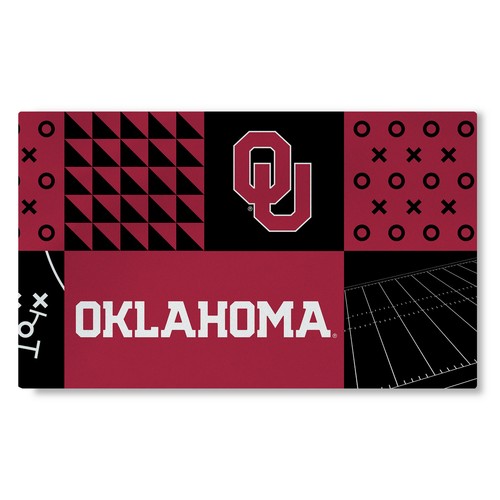 Моющийся коврик для гостиной с цветными блоками Northwest NCAA Oklahoma Sooners, 36 x 60