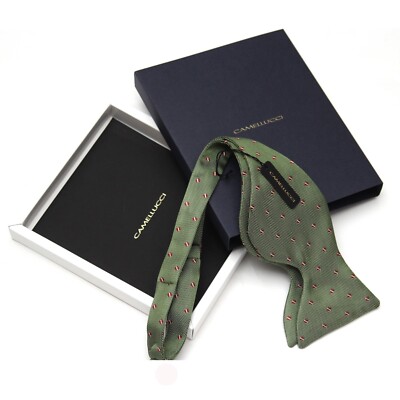 Men's Self-tied Bow Tie 100%Silk Bowtie Big Butterfly S625 green Ornament