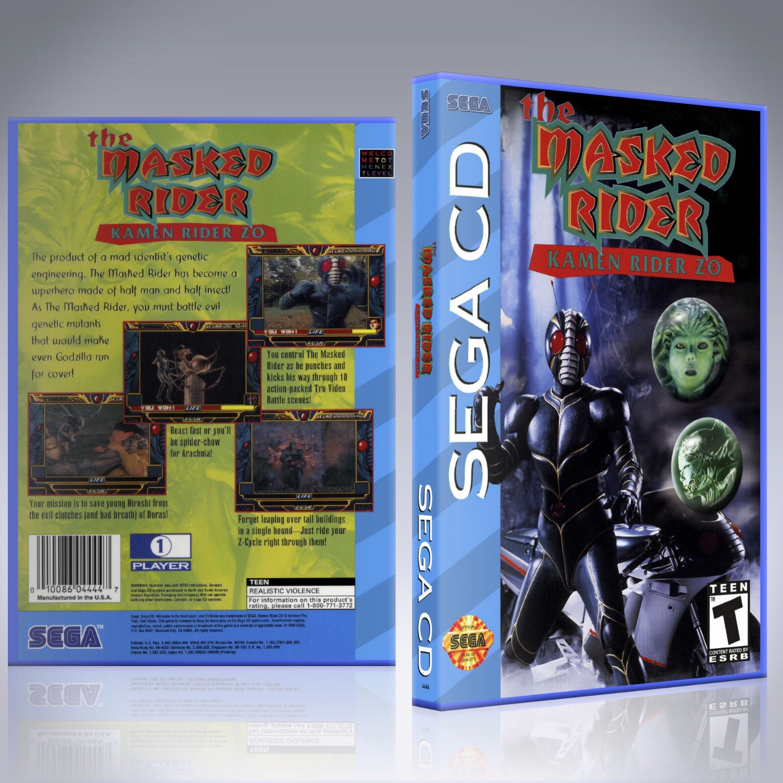 Sega CD Custom Case - NO GAME - The Masked Rider | eBay