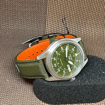 Pre-owned Seiko 5 Sports Srph29k1 Field Sports Style Green Military Automatic Men's Watch
