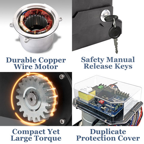 1200KG Sliding Gate Opener Electric Fence AC Automatic Motor Remote Control Kit