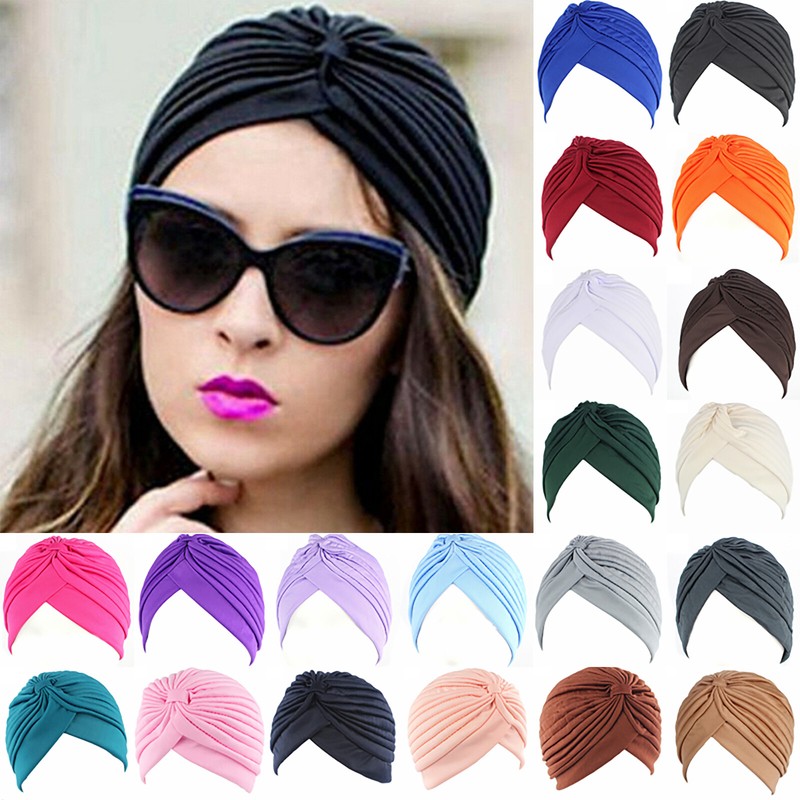 Damen Turban Hijab Hüte Chemo Hut Kopftuch Kopfbedeckung Haarband Stirnband