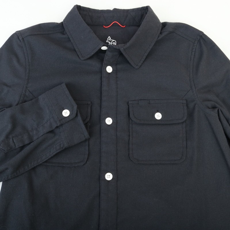 WESTERN RISE BLACK PERFORMANCE FLANNEL BUTTON DOWN FLAP POCKET SHIRT WOMEN’S L