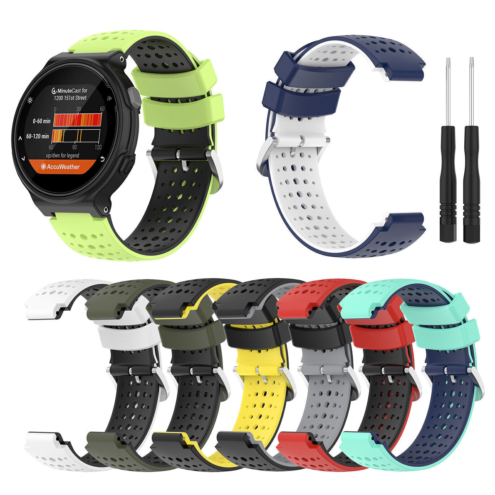 Midnight Teal Strap Garmin Approach S20 Courses 22mm Silicone