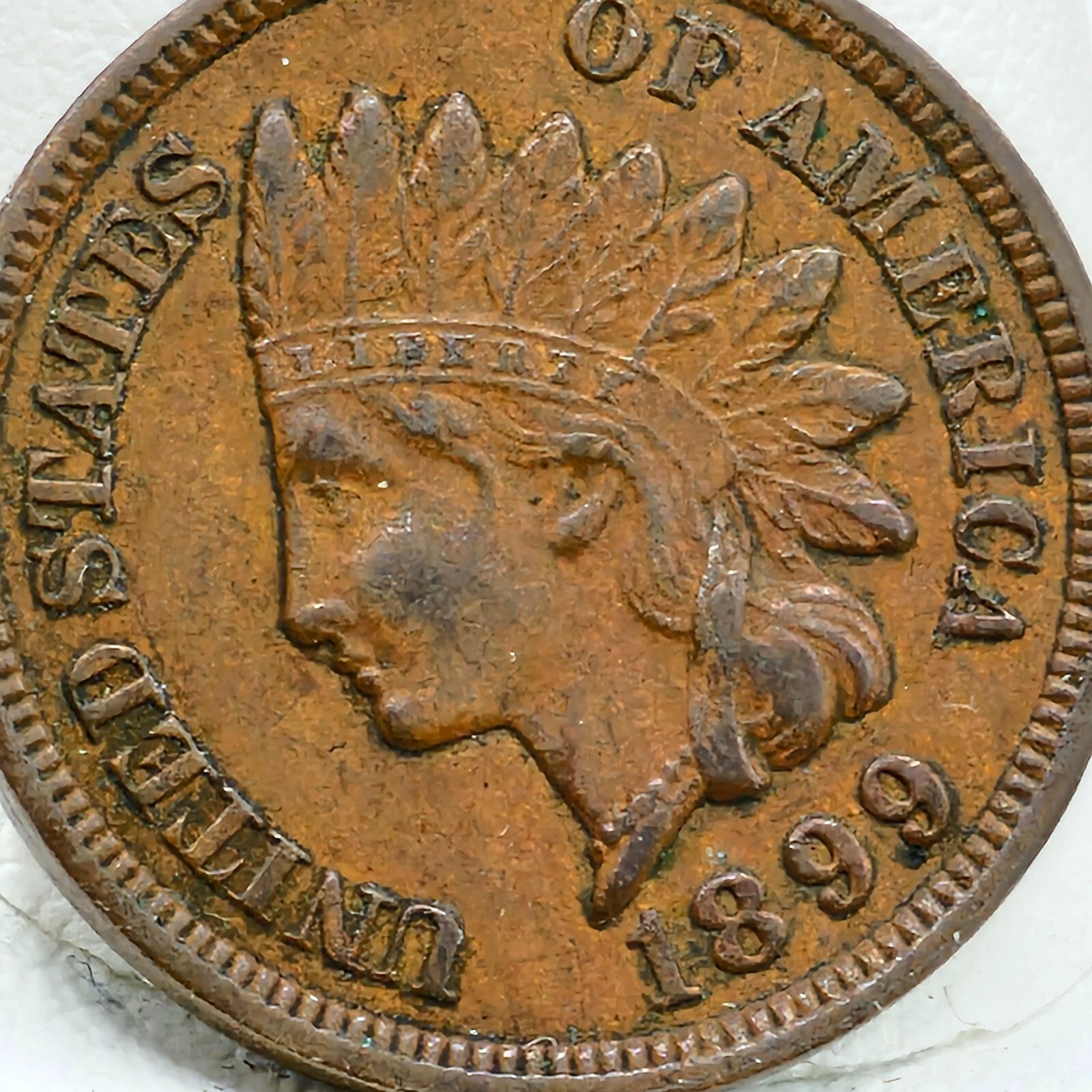 アメリカ　インディアンヘッドペニー　1セント銅貨　1899年　未使用　古銭　外国 Collectible US Coin 1899 Indian Head One Cent Penny Early