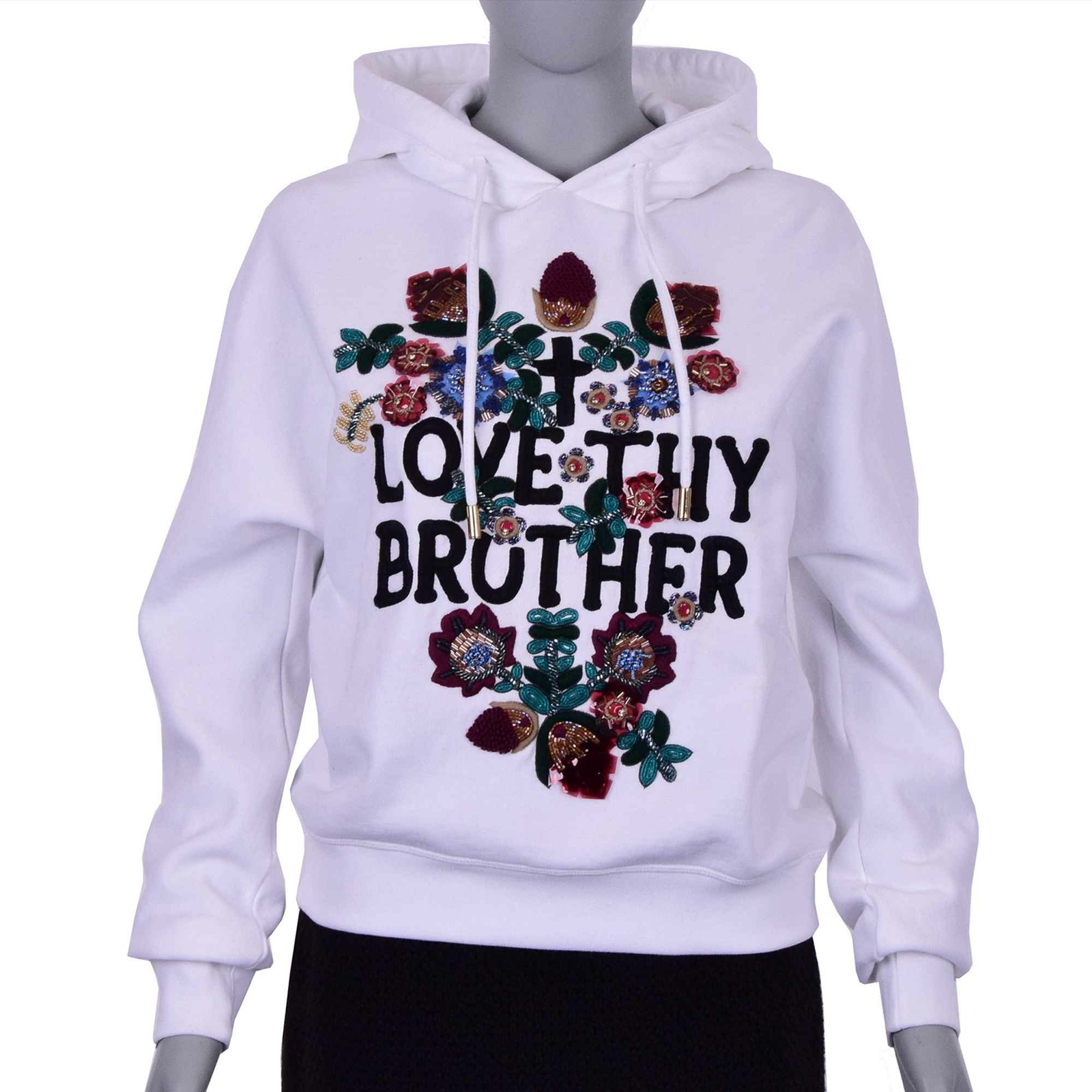 

DSQUARED2 Толстовка Dsquared Love Свитер с капюшоном и цветочной вышивкой Белый