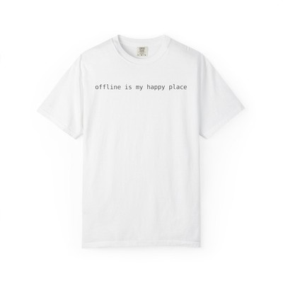 Cool Tee, Retro Style, Graphic Tee for Homebodies, Offline is my happy place