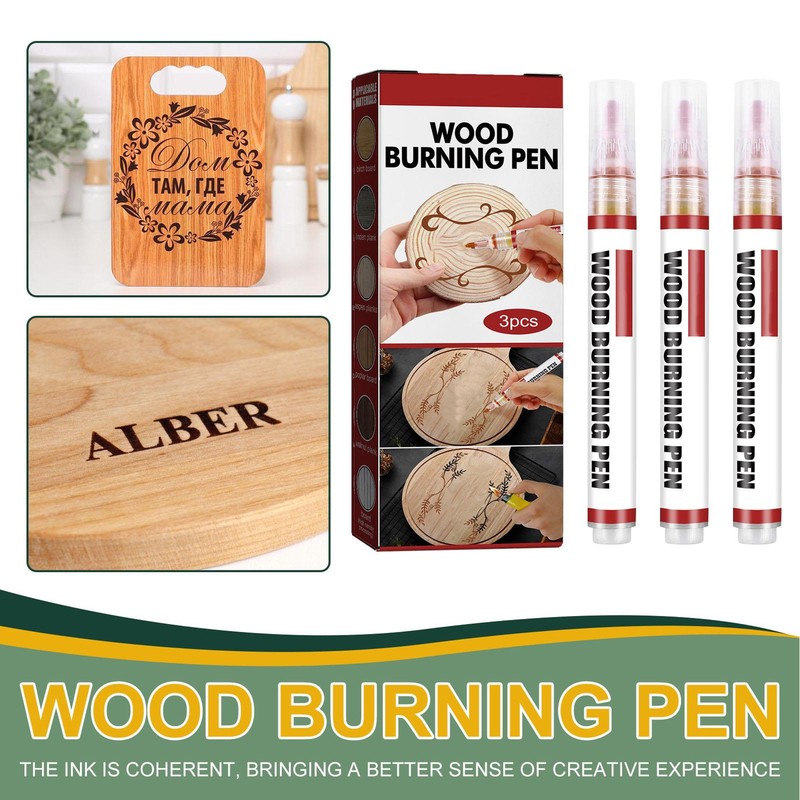 3x Safe Scorch Marker For DIY Projects Easy Use Safe Chemical Wood Burning Pens