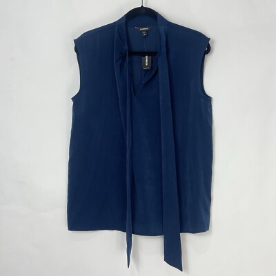 Sleeveless Blouse Express M Navy Blue
