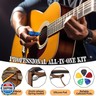 Enhon Double Guitar Stand, Wood A Frame Acoustic Guitar Stand with Soft Foam Arms, Capo and 5 Celluloid Picks, Compatible with Cello, Mandolin, Bass, Banjo, Ukulele, Foldable and Easy to Assemble