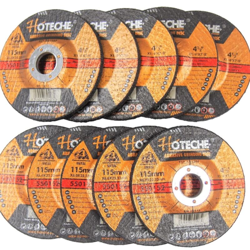 10 PC Metal Grinding Wheels Angle Grinder Disc 4-1/2"x1/4"x7/8" 550152