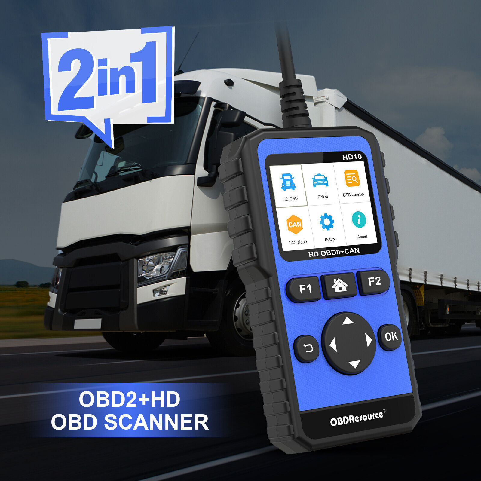 Heavy Duty Code Reader Diesel Truck Car Error Code Scanner Diagnostic ...