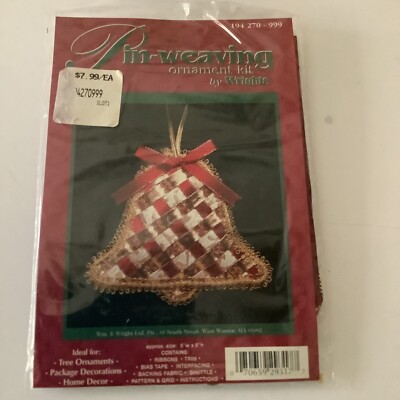 Christmas Ornament Kit Bell Holiday Crafts Christmas Tree Wrights PIN-WEAVING