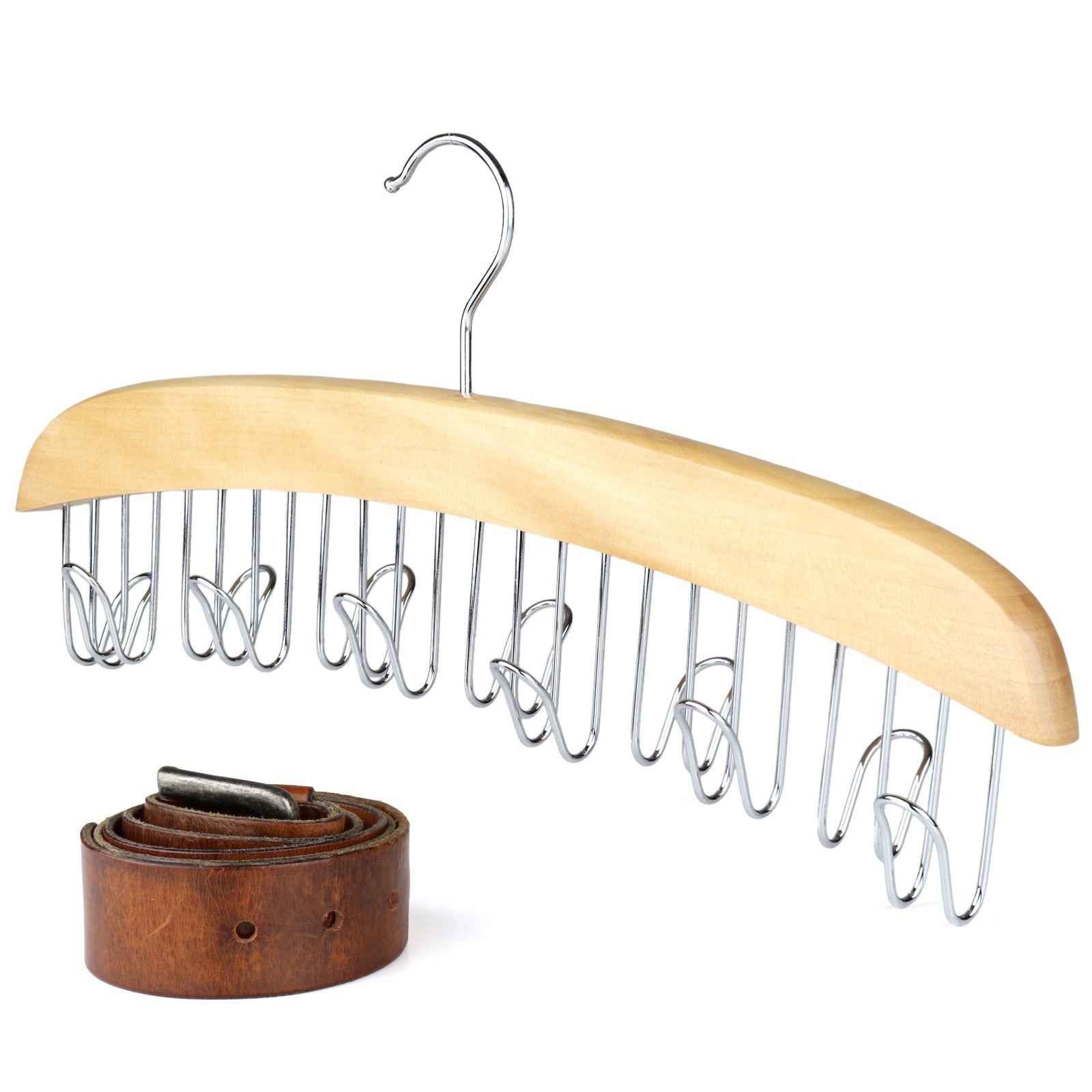 The Hanger Store™ Wooden Belt Hanger or Tie Hanger for belts, ties
