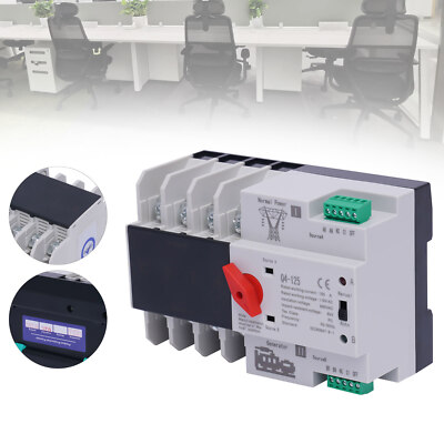 Dual Power Automatic Transfer Switch 4P 100A 110V Electrical Changeover Switch!