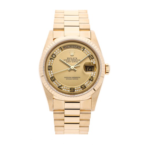 Baccarat　Monkey　gold Rolex Day-Date II 218206-BLKADP 41mm Black Arabic Concentric