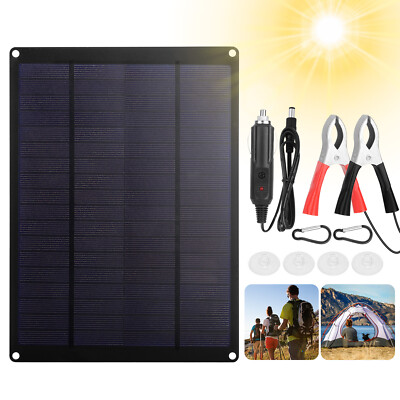 20W Solar Panel Kit 12V Trickle Charger Battery Charge Maintainer Boat Car Phone