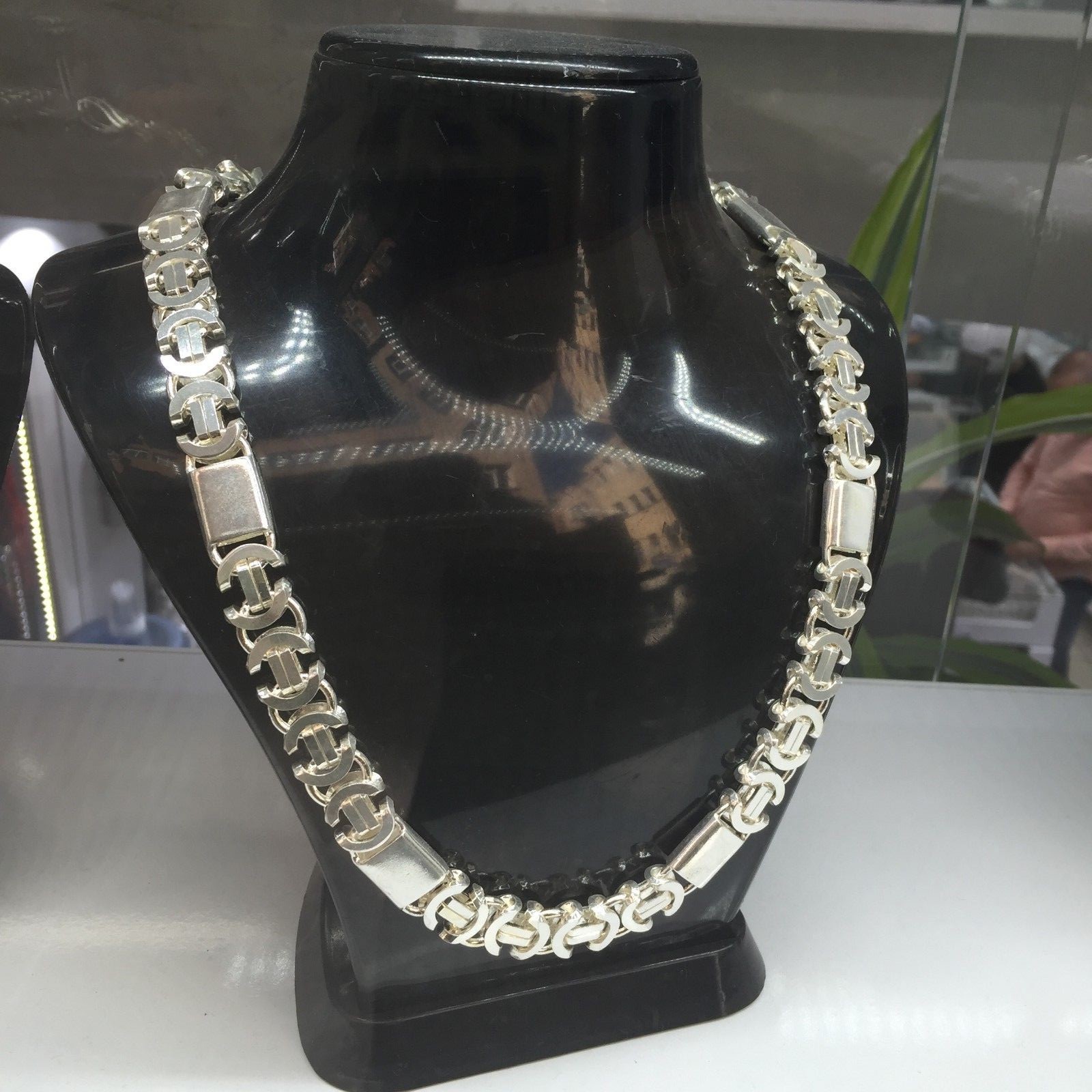 Pre-owned Handmade 925 Sterling Silver 8mm Men Flat Byzantine King Tube Chain Necklace 26 Inch 71gr