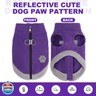 Mihachi Dog Fleece Vest Sweater Zip Up Warm Pullover Step-in Dog Jacket with Dual D-Ring Leash, Winter Cold Weather Reflective Coat Clothes Hoodie for Small Medium Dogs Puppy Cat Boy Girl,Purple L