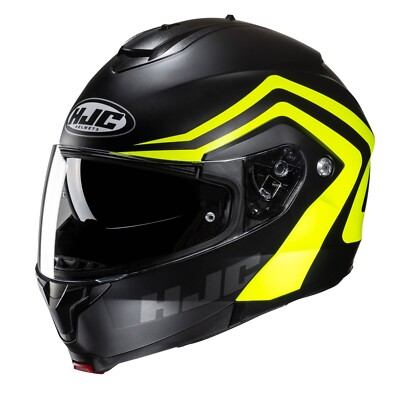 HJC C91N ECE 22.06 Modular Flip Front DVS Motorcycle Helmet Nepos MC3HSF Yellow
