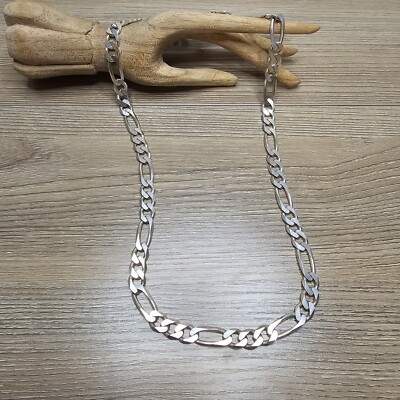 10MM Wide Solid 925 Sterling Silver Men's FIGARO Chain 26'' Necklace Italy HEAVY