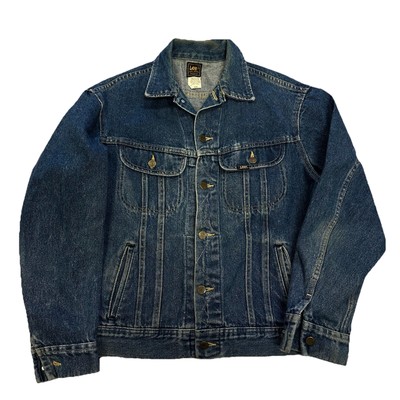 VTG LEE DENIM JEAN JACKET 220-8545 USA UNION MADE BUTTON UP